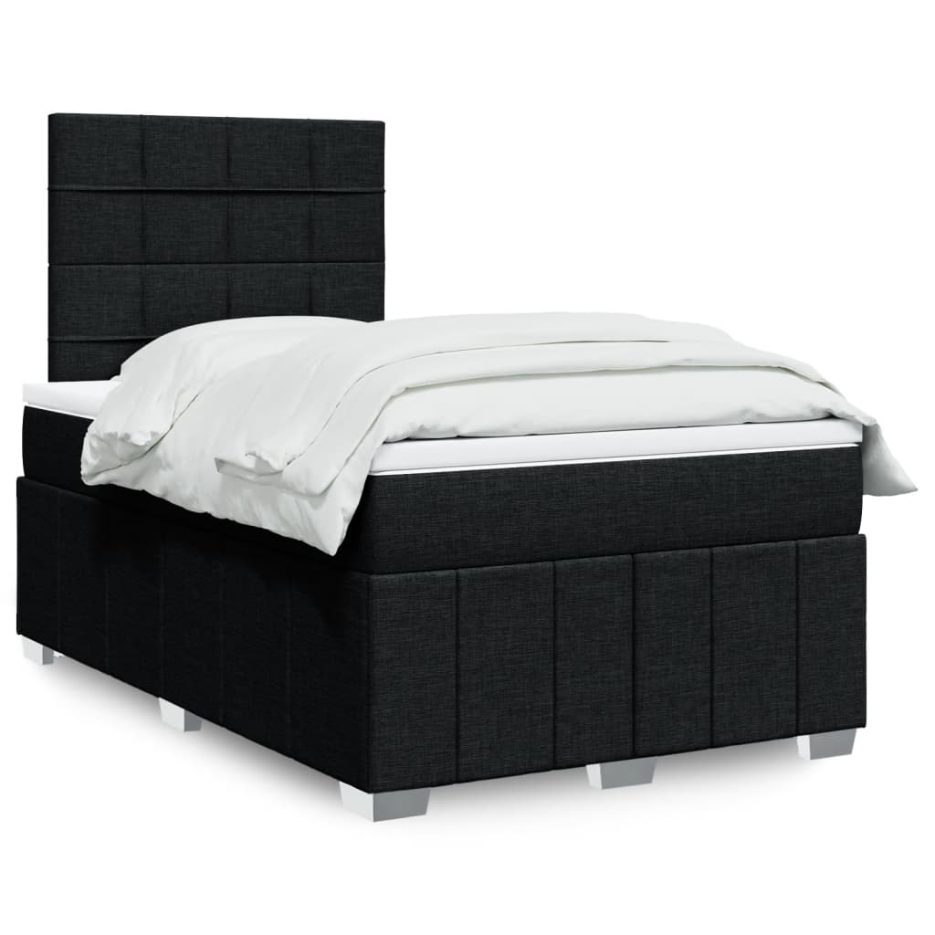 Pat box spring cu saltea, negru, 120x190 cm, catifea GartenMobel Dekor