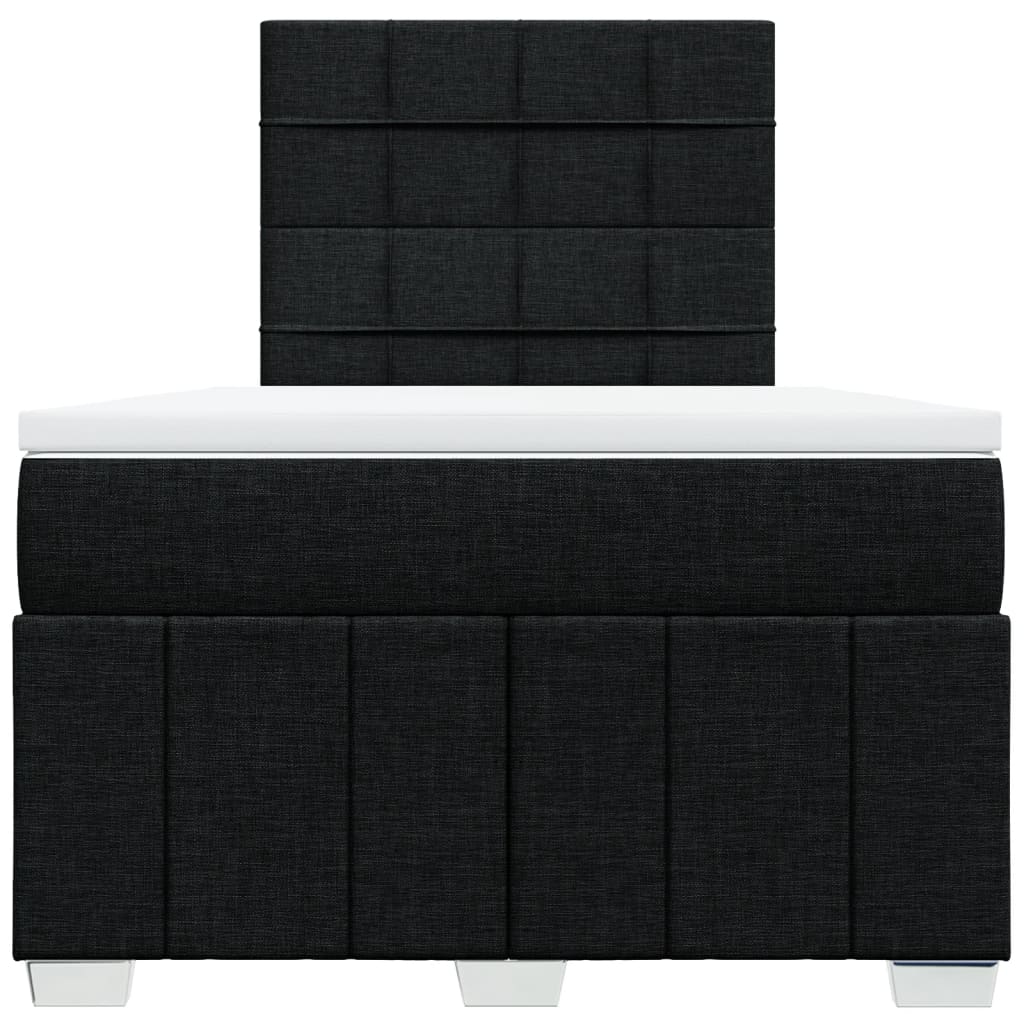 Pat box spring cu saltea, negru, 120x190 cm, catifea GartenMobel Dekor