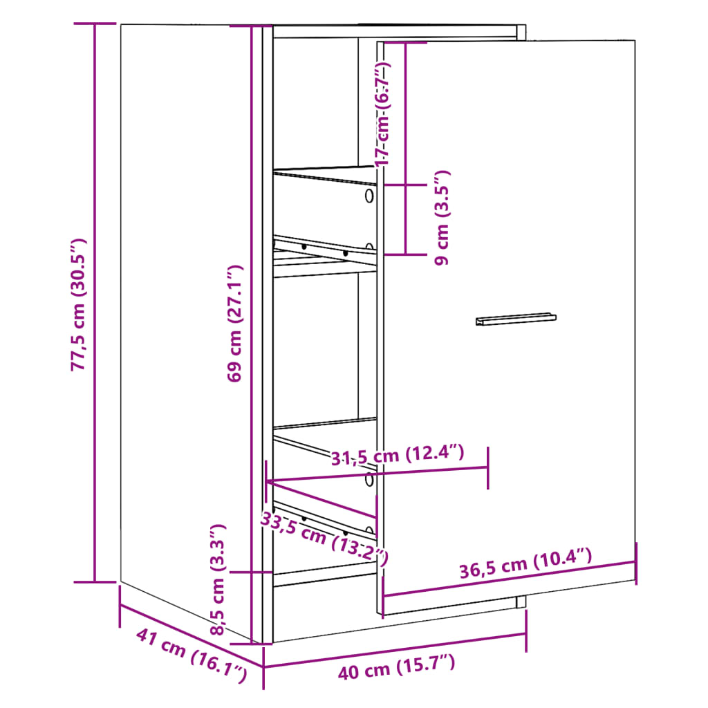 Dulap de farmacie, alb, 40x41x77,5 cm, lemn prelucrat GartenMobel Dekor