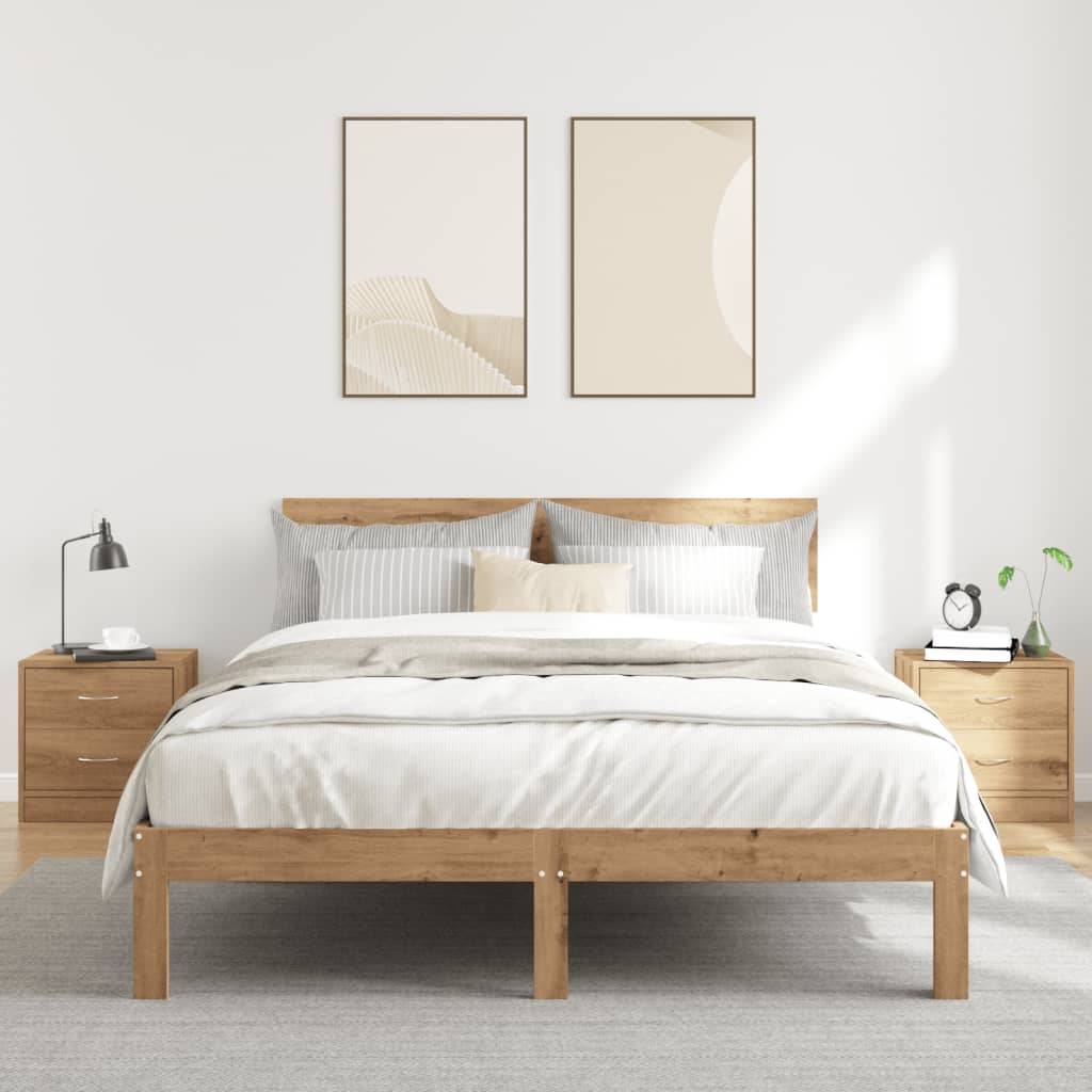 Noptiere, 2 buc., stejar artizanal, 40x30x40 cm, lemn prelucrat GartenMobel Dekor