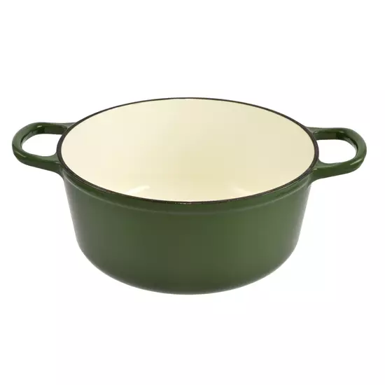 Vas de Gătit Emailat cu Capac 3,5 Litri, Verde Handy KitchenServ