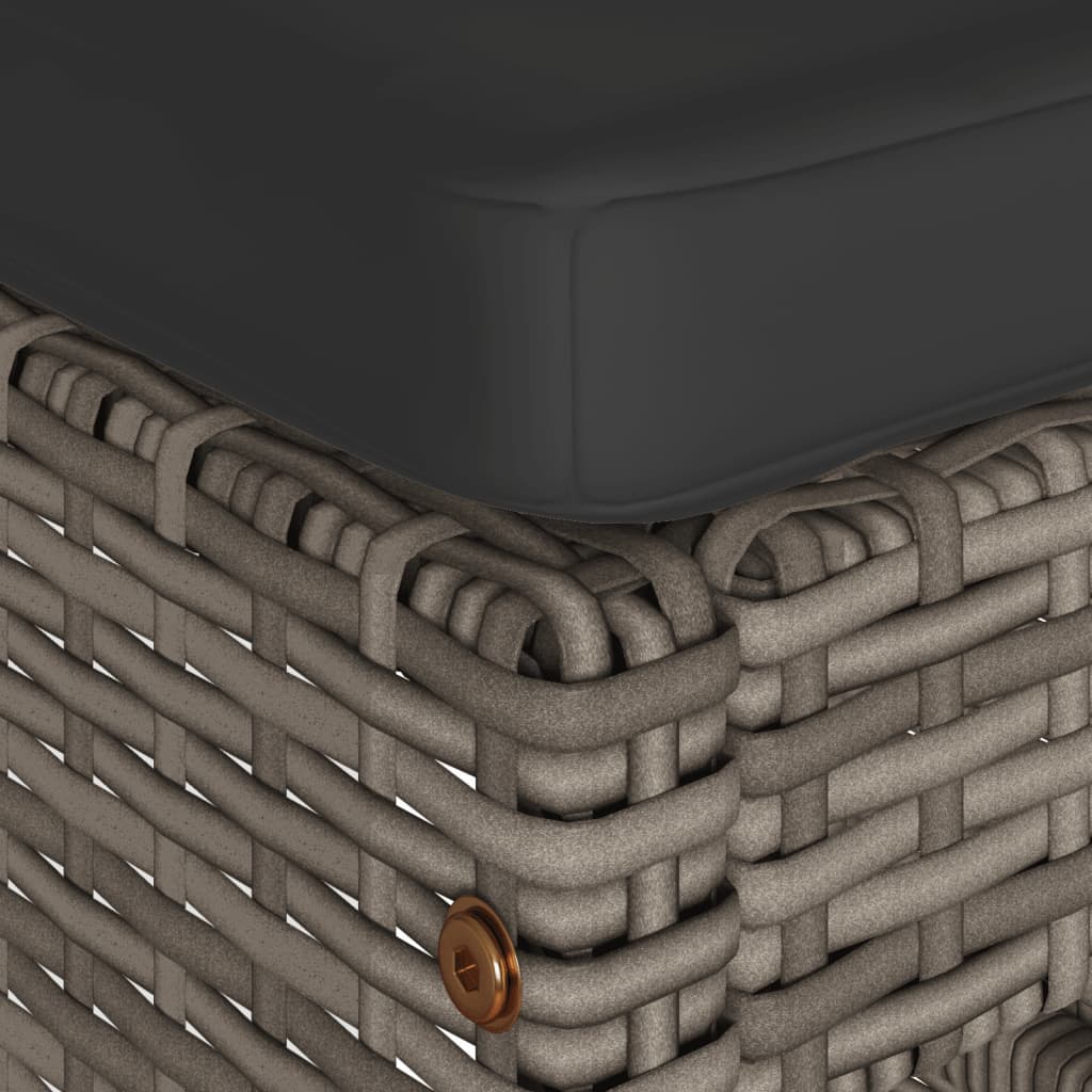 Scaune de bar pentru grădină, cu perne, 2 buc., gri, poliratan GartenMobel Dekor