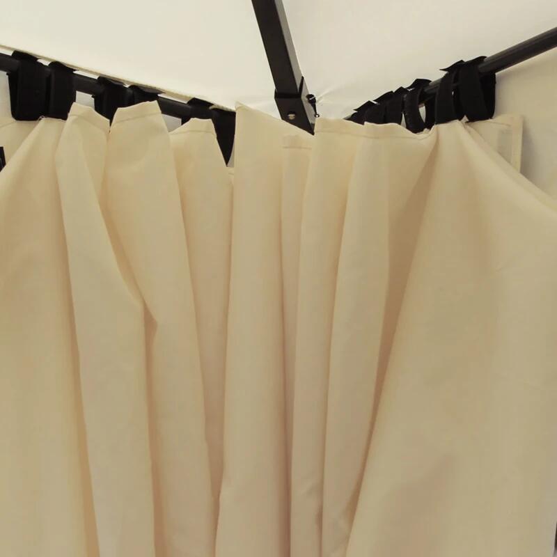 Pavilion/foisor pentru gradina/terasa, cadru metalic, cu perdele, crem, 4x3x2.80 m GartenVIP DiyLine