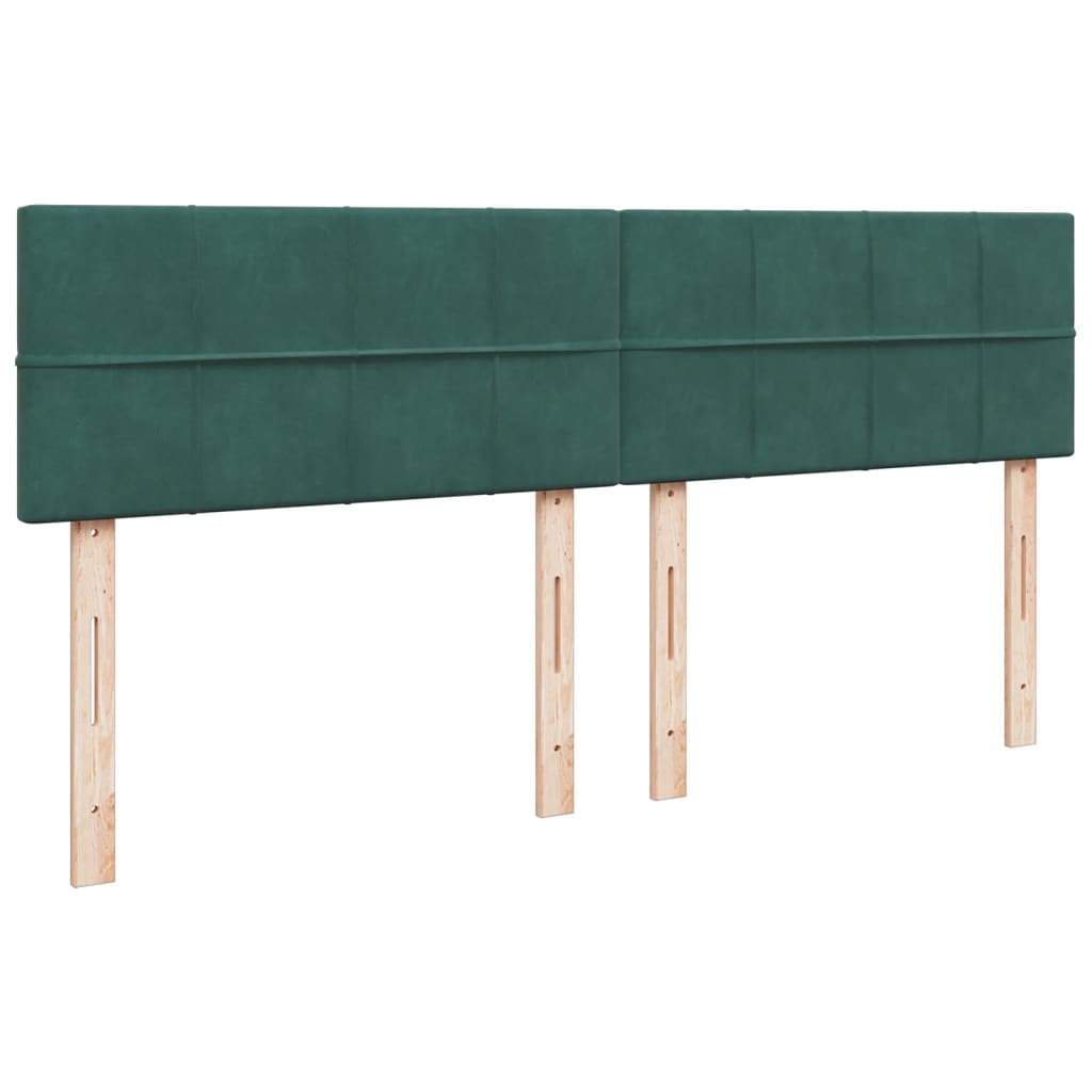 Pat box spring cu saltea, verde închis, 200x200 cm, catifea GartenMobel Dekor
