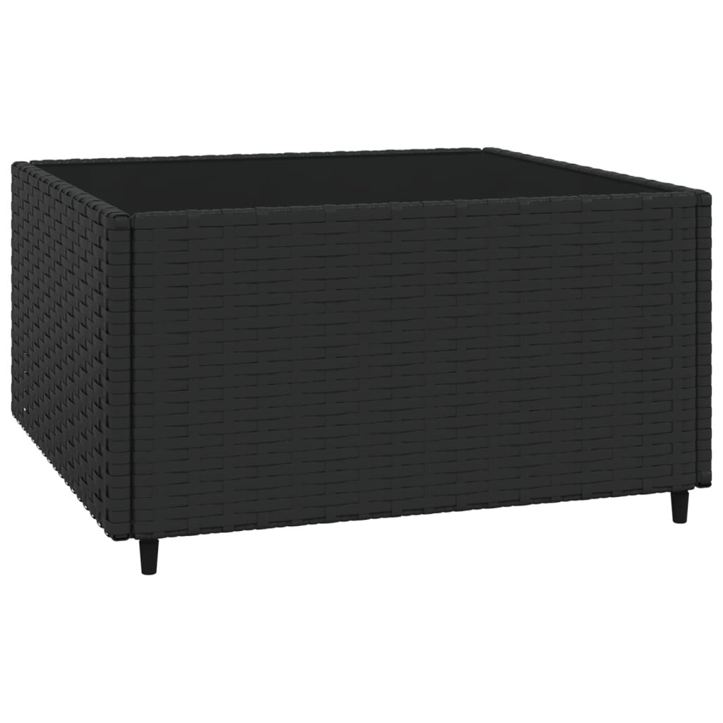Set mobilier de grădină cu perne, 3 piese, negru, poliratan GartenMobel Dekor