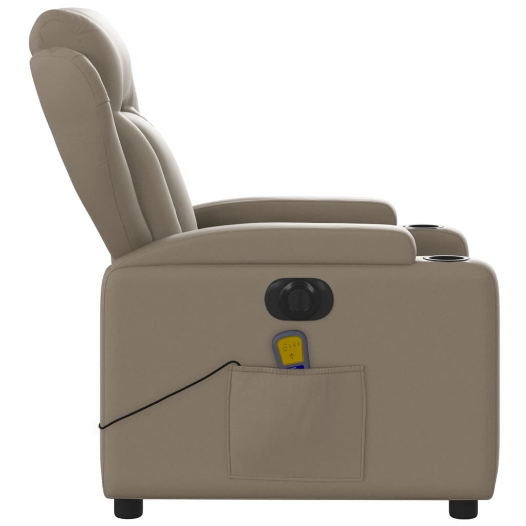 Fotoliu electric masaj rabatabil, cappuccino, piele ecologică GartenMobel Dekor