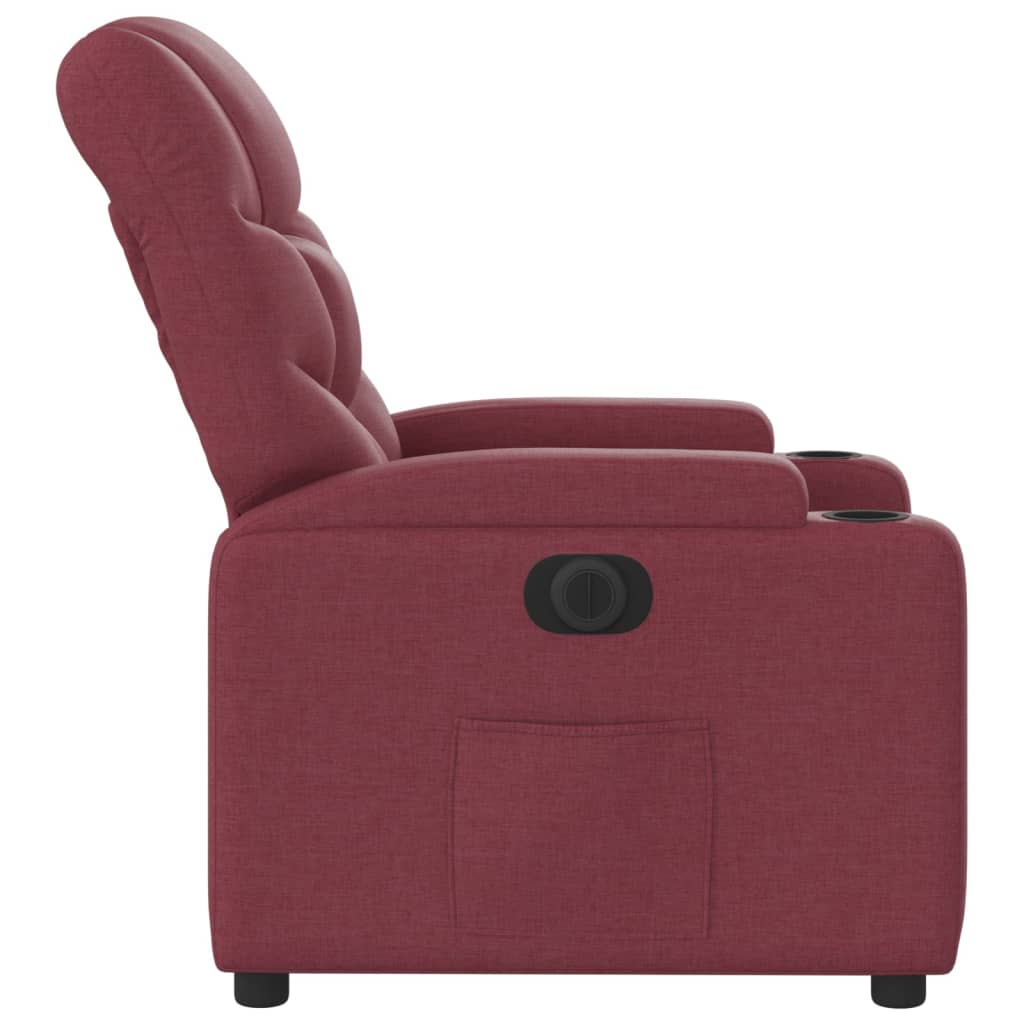 Fotoliu rabatabil electric, roșu vin, material textil GartenMobel Dekor
