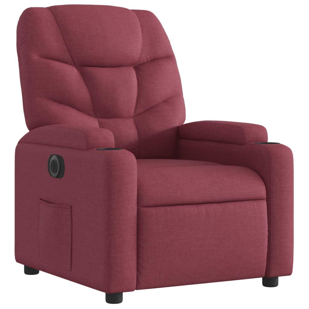 Fotoliu rabatabil electric, roșu vin, material textil GartenMobel Dekor