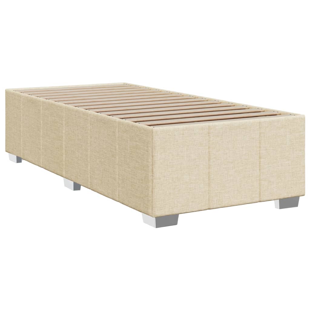 Pat box spring cu saltea, crem, 100x200 cm, textil GartenMobel Dekor