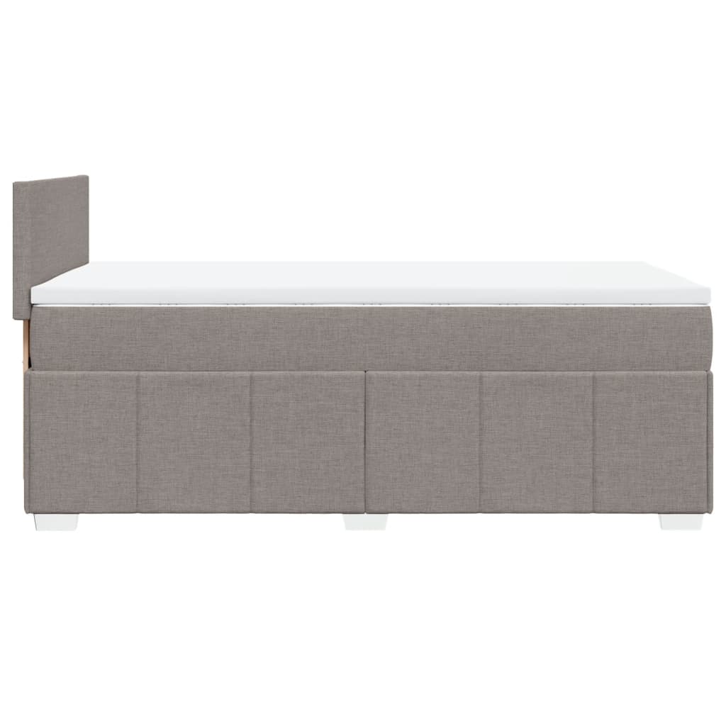 Pat box spring cu saltea, gri taupe, 100x200 cm, textil GartenMobel Dekor