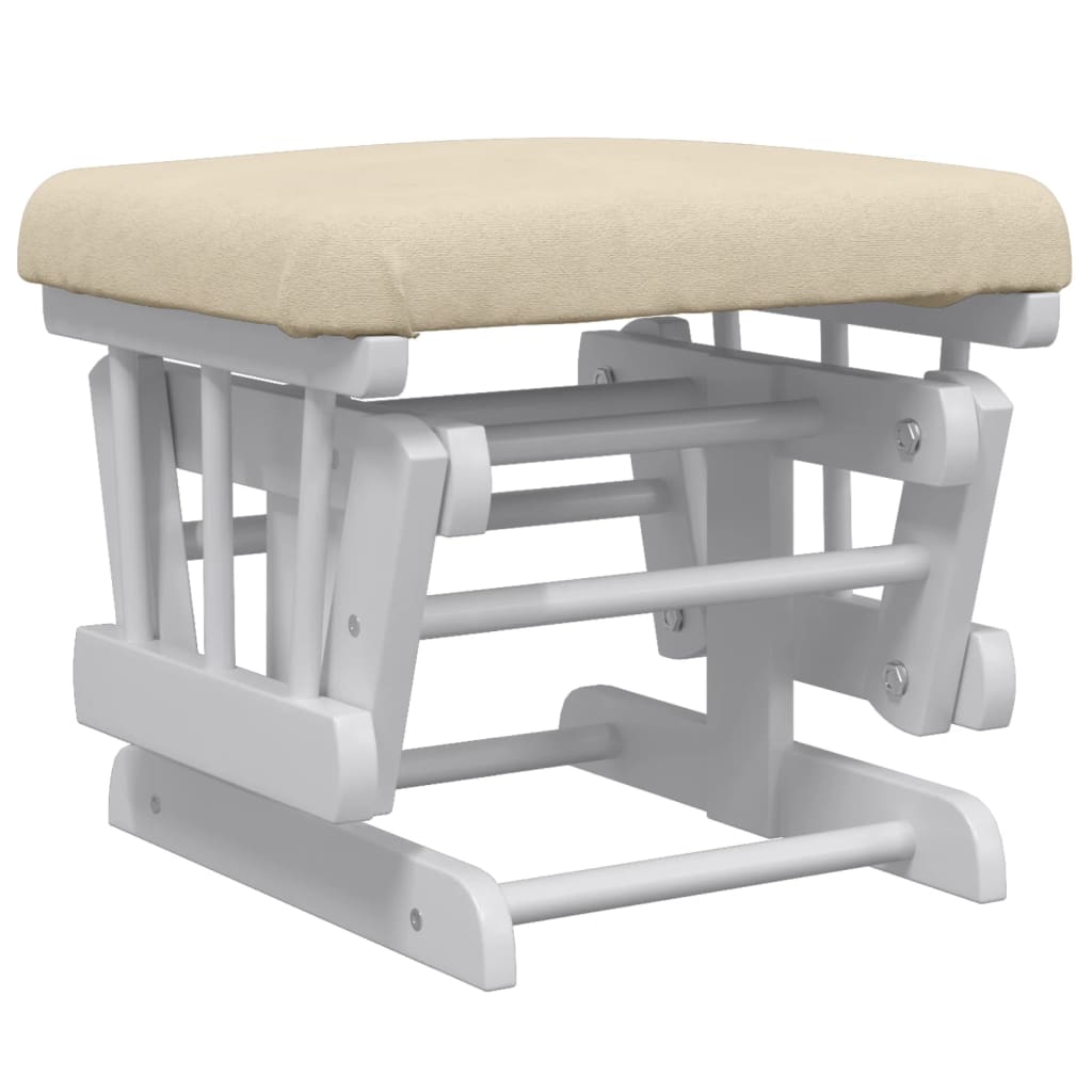 Scaun glisant cu taburet, alb crem, material textil GartenMobel Dekor