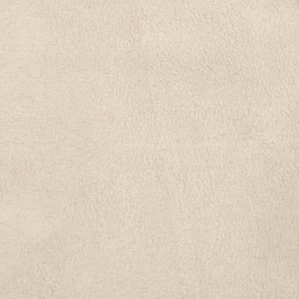 Scaun glisant cu taburet, alb crem, material textil GartenMobel Dekor