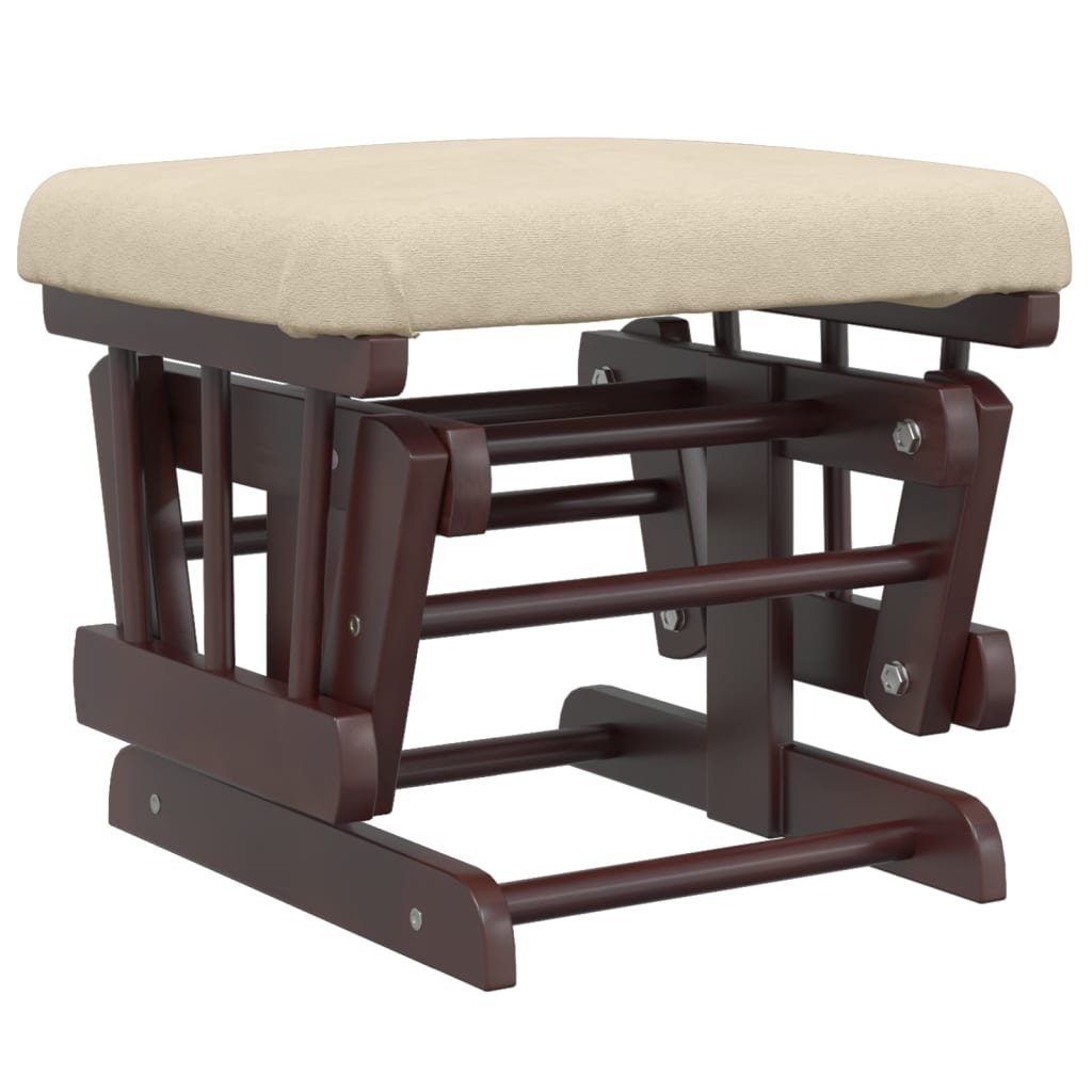 Scaun glisant cu taburet, alb crem, material textil GartenMobel Dekor