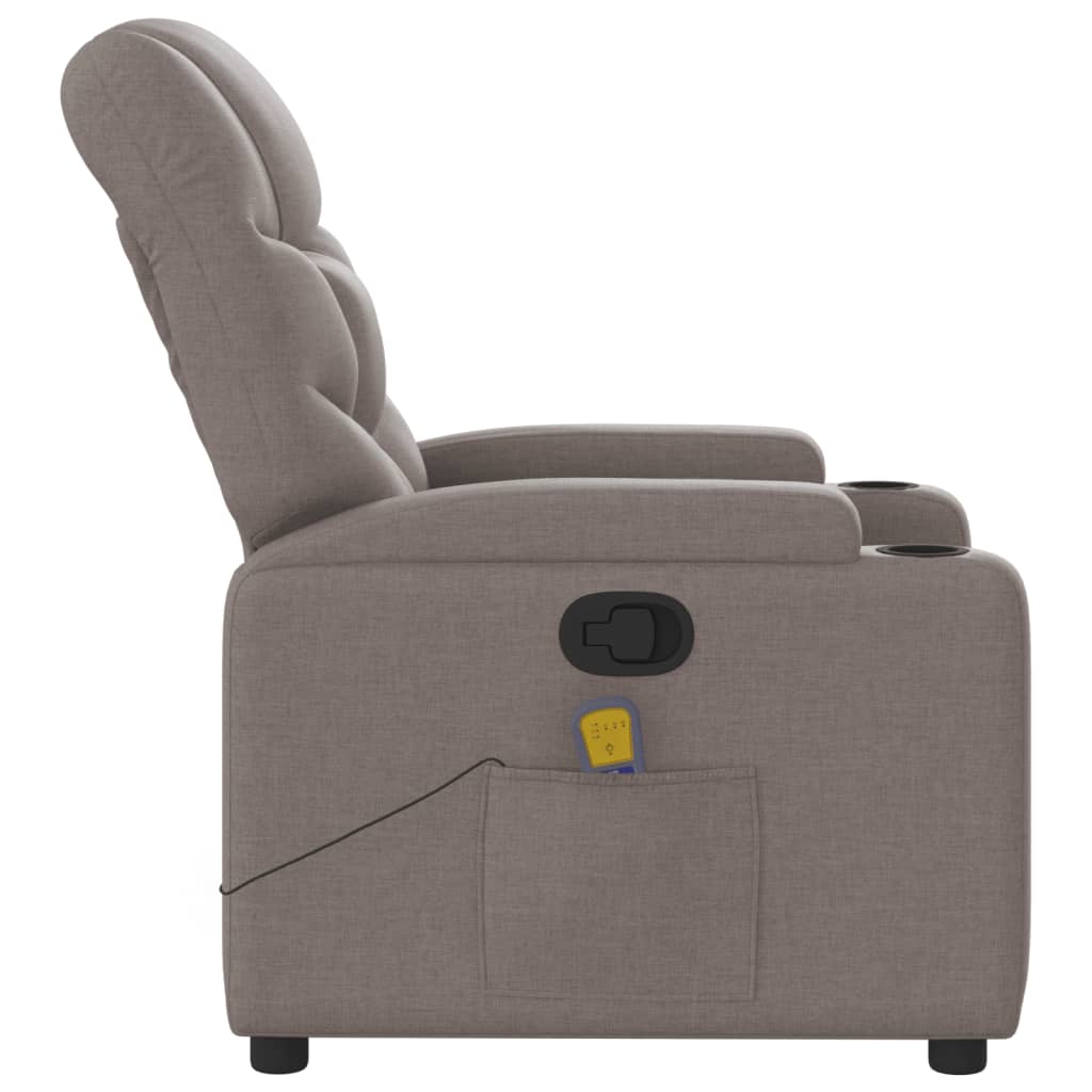 Fotoliu de masaj rabatabil, gri taupe, material textil GartenMobel Dekor