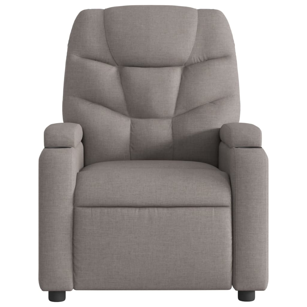 Fotoliu de masaj rabatabil, gri taupe, material textil GartenMobel Dekor