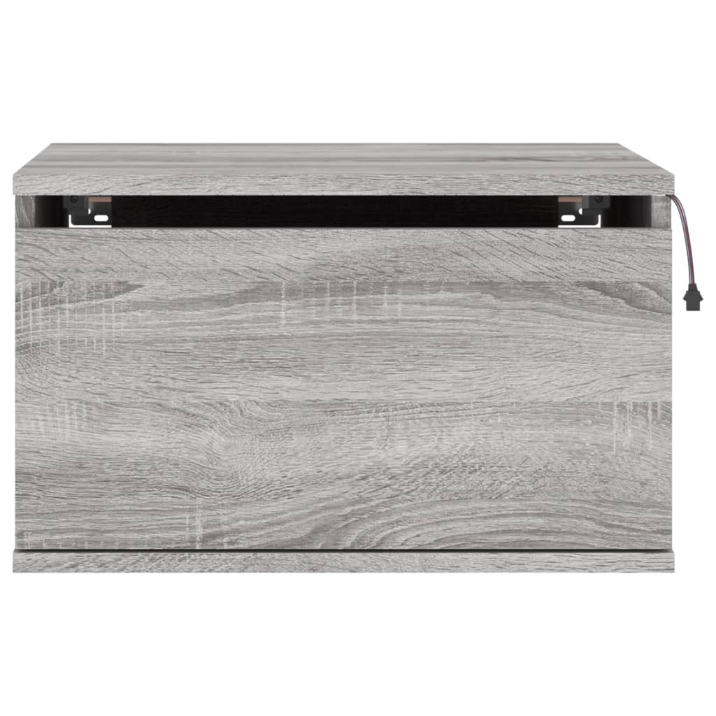 Noptieră montată pe perete cu lumini LED, sonoma gri GartenMobel Dekor