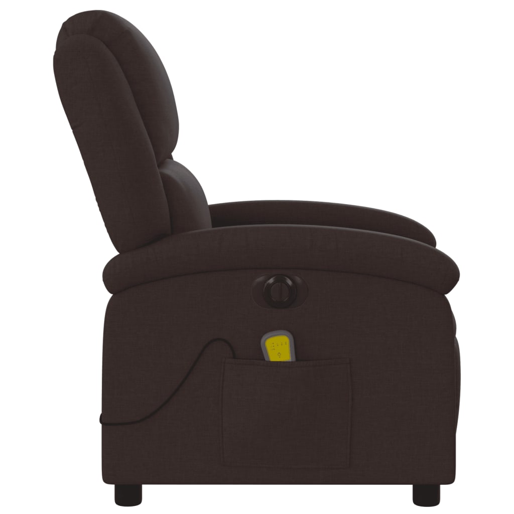 Fotoliu electric de masaj rabatabil, maro închis, textil GartenMobel Dekor