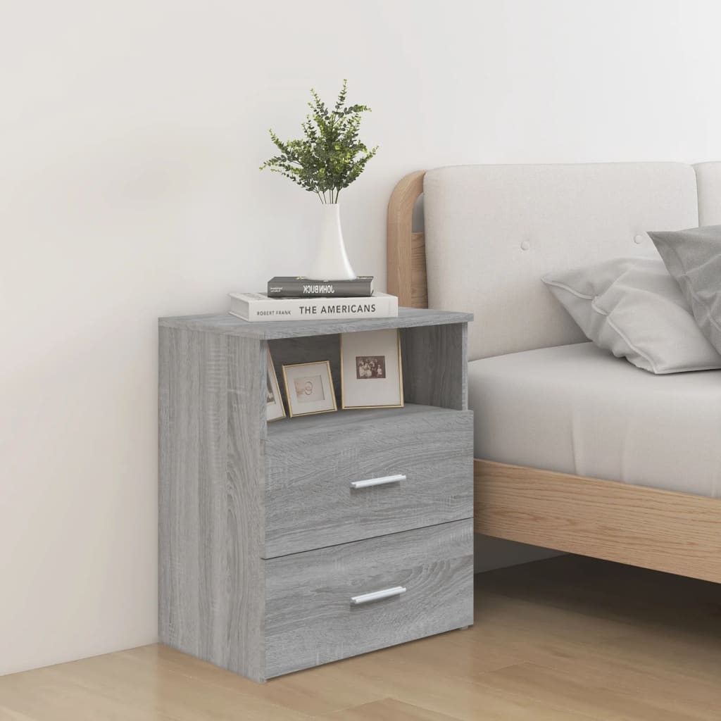 Noptiere, 2 buc., gri sonoma, 50x32x60 cm GartenMobel Dekor