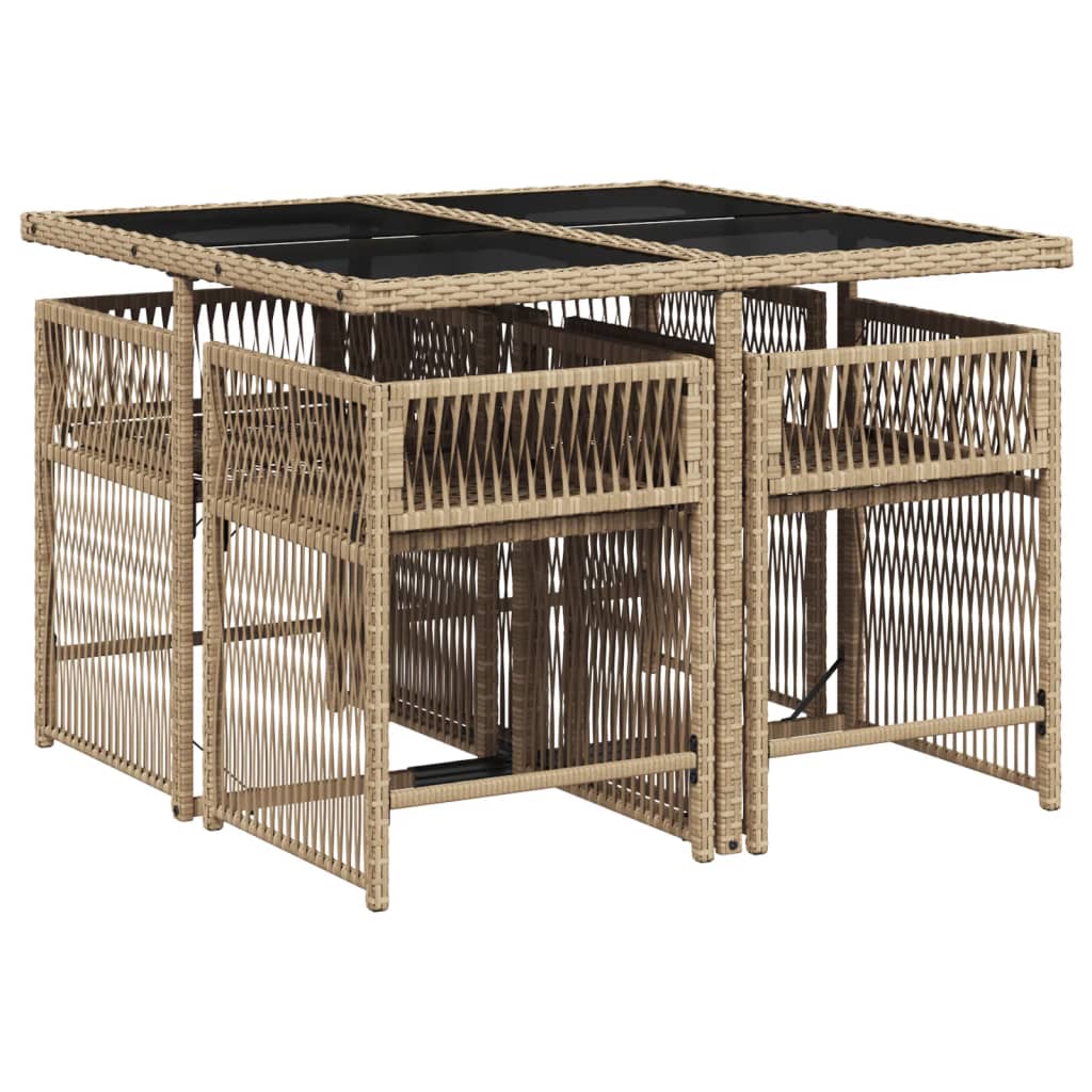 Set mobilier pentru grădină, 5 piese, cu perne, bej, poliratan GartenMobel Dekor