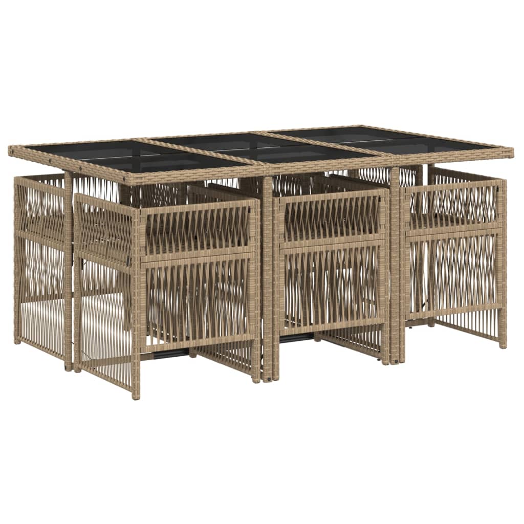 Set mobilier pentru grădină, 7 piese, cu perne, bej, poliratan GartenMobel Dekor