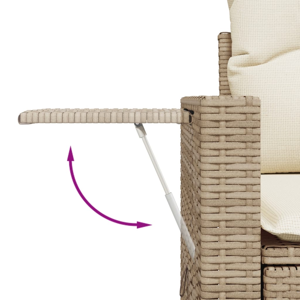 Set canapele de grădină, 7 piese, cu perne, bej, poliratan GartenMobel Dekor