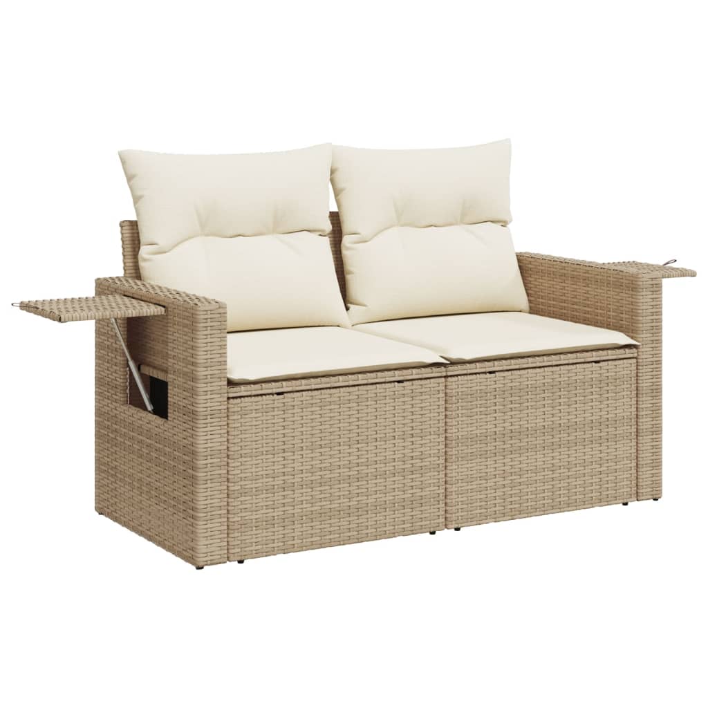 Set canapele de grădină, 7 piese, cu perne, bej, poliratan GartenMobel Dekor
