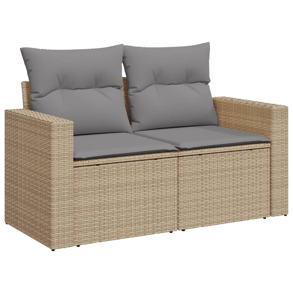 Set canapele de grădină cu perne, 11 piese, bej, poliratan GartenMobel Dekor