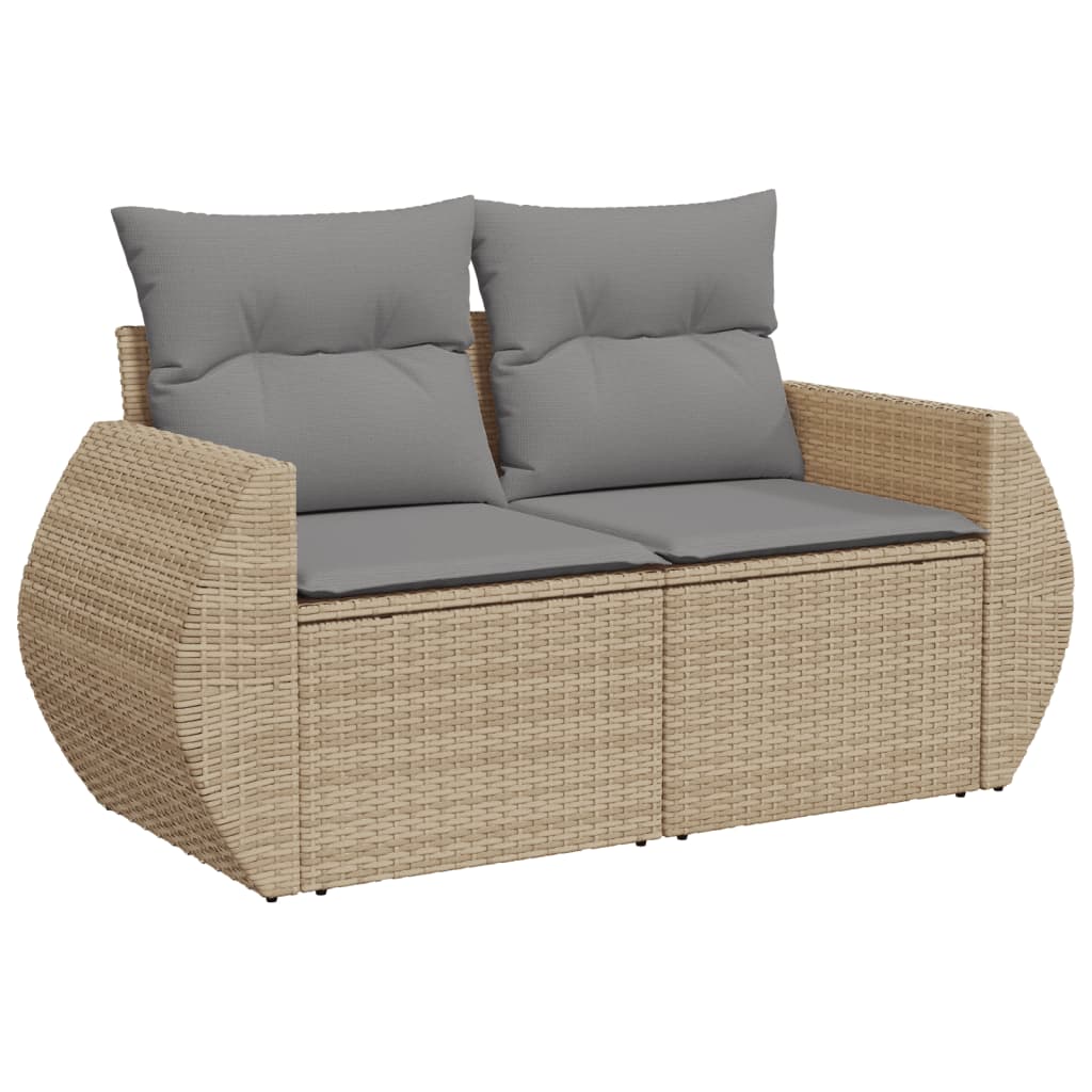 Set canapele de grădină, 7 piese, cu perne, bej, poliratan GartenMobel Dekor