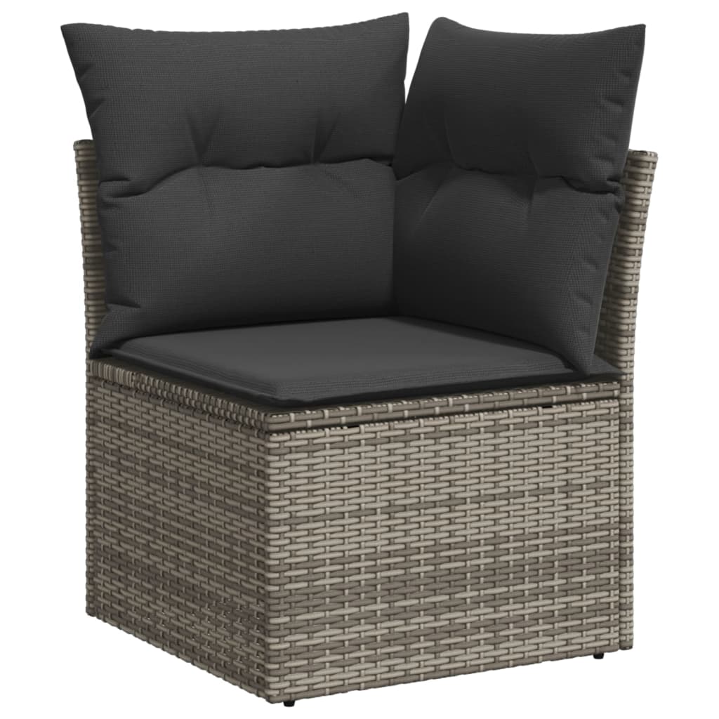 Set canapele de grădină, 7 piese, cu perne, gri, poliratan GartenMobel Dekor