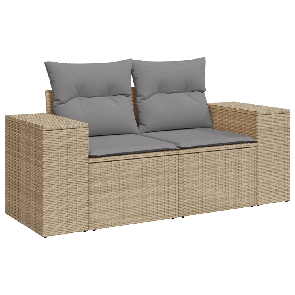 Set canapele de grădină, 9 piese, cu perne, bej, poliratan GartenMobel Dekor