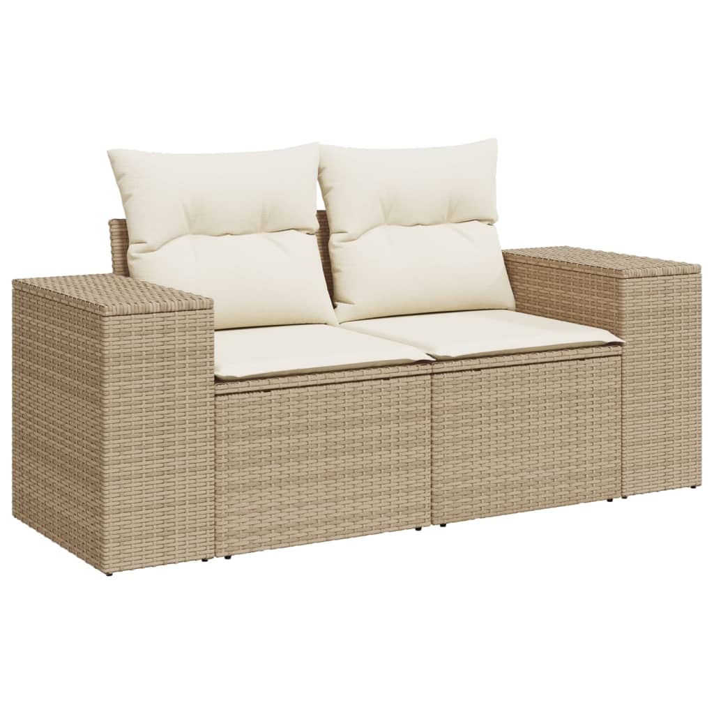 Set canapele de grădină cu perne, 10 piese, bej, poliratan GartenMobel Dekor