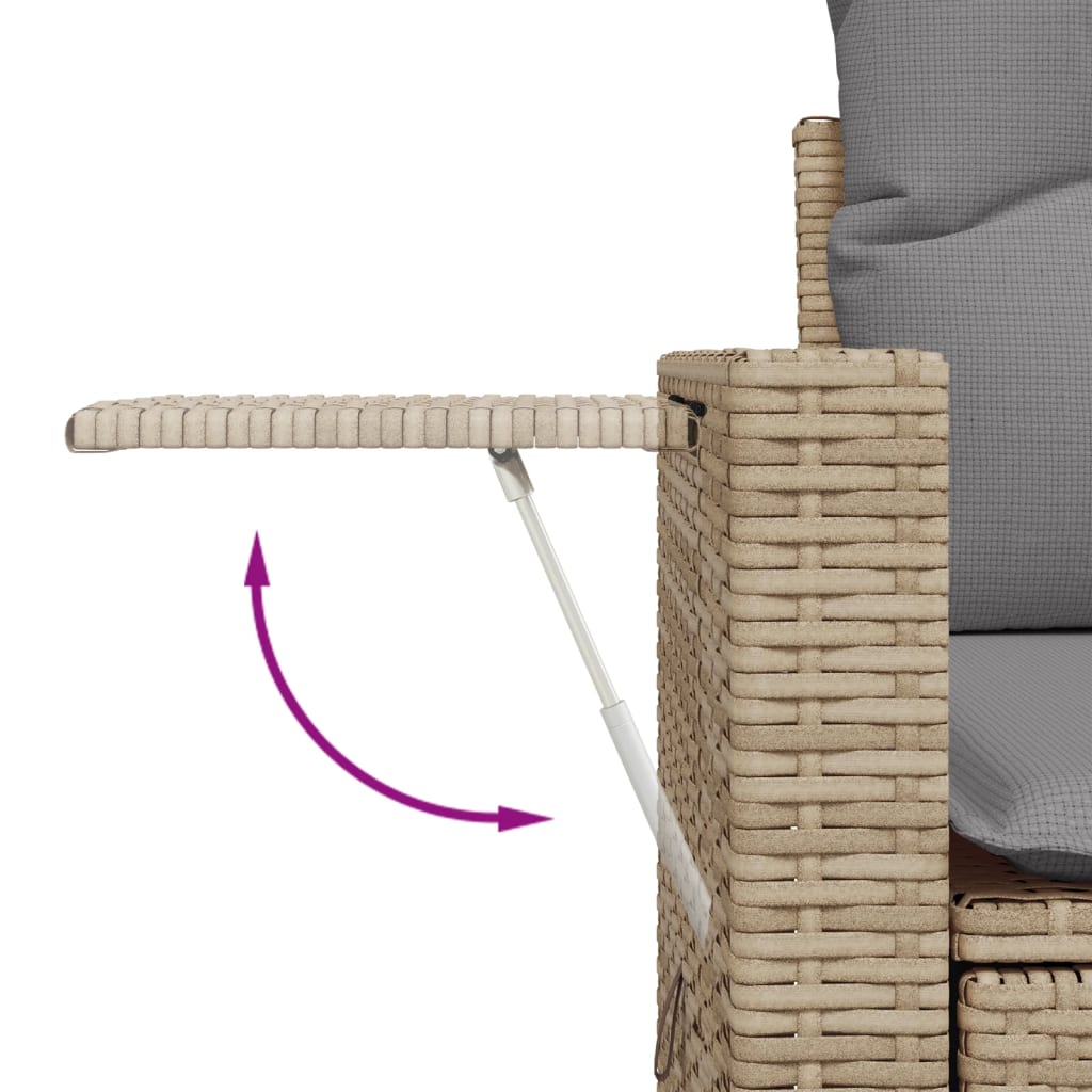 Set canapele de grădină cu perne, 10 piese, bej, poliratan GartenMobel Dekor