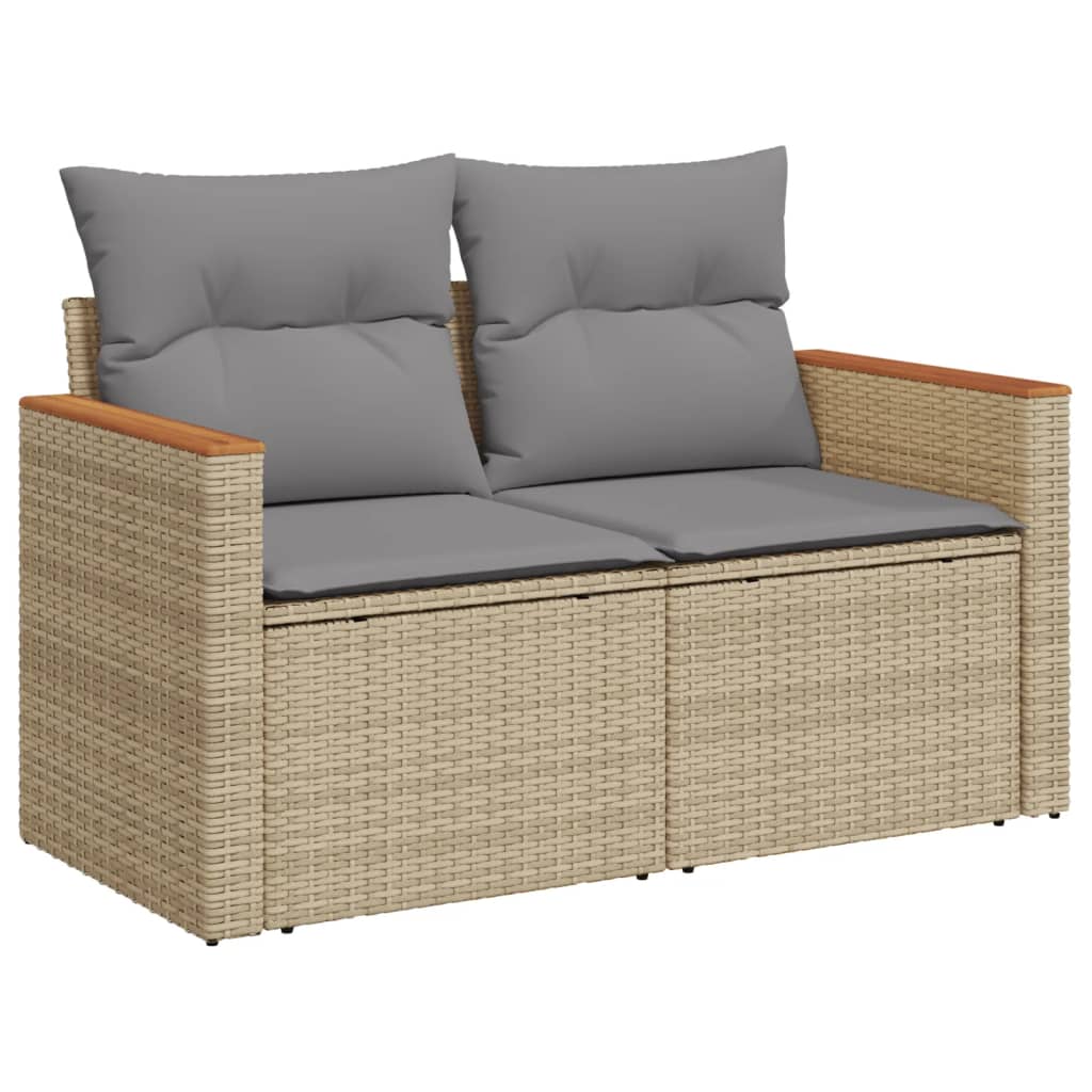 Set canapele de grădină, 5 piese, cu perne, bej, poliratan GartenMobel Dekor