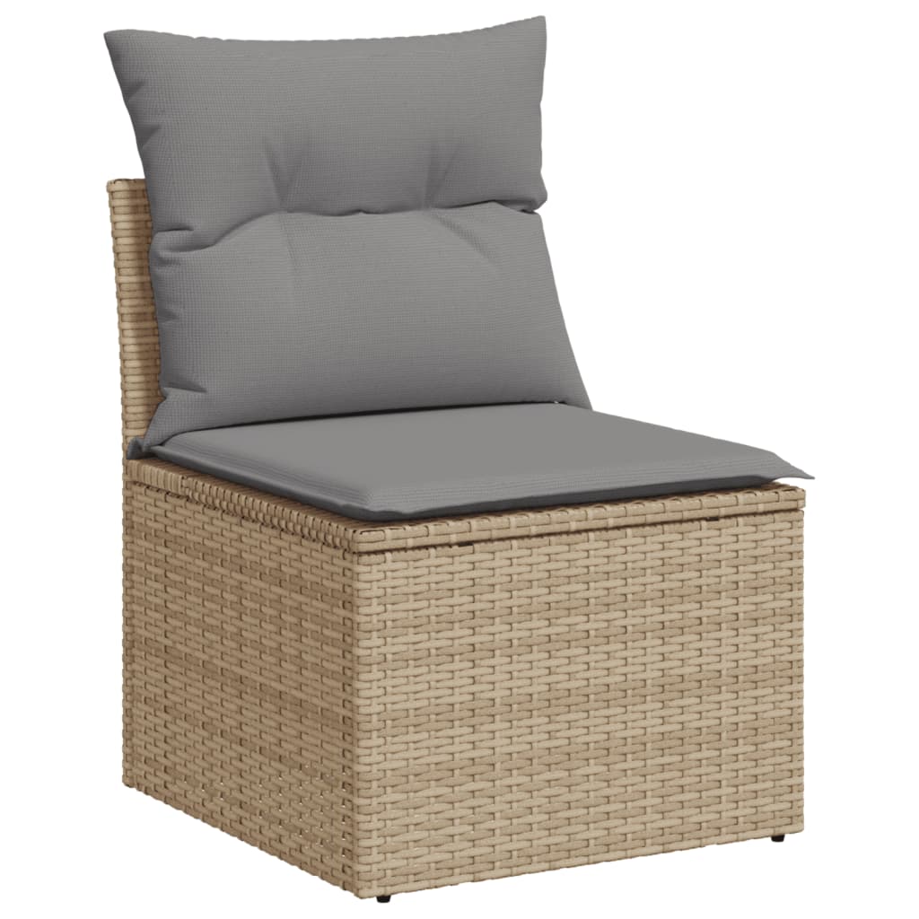 Set canapele de grădină, 7 piese, cu perne, bej, poliratan GartenMobel Dekor