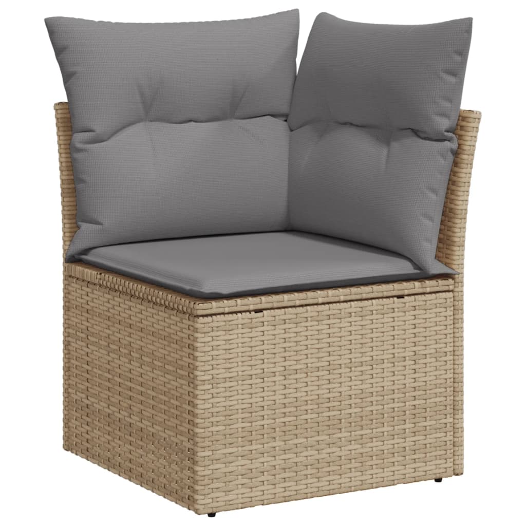 Set canapele de grădină, 7 piese, cu perne, bej, poliratan GartenMobel Dekor