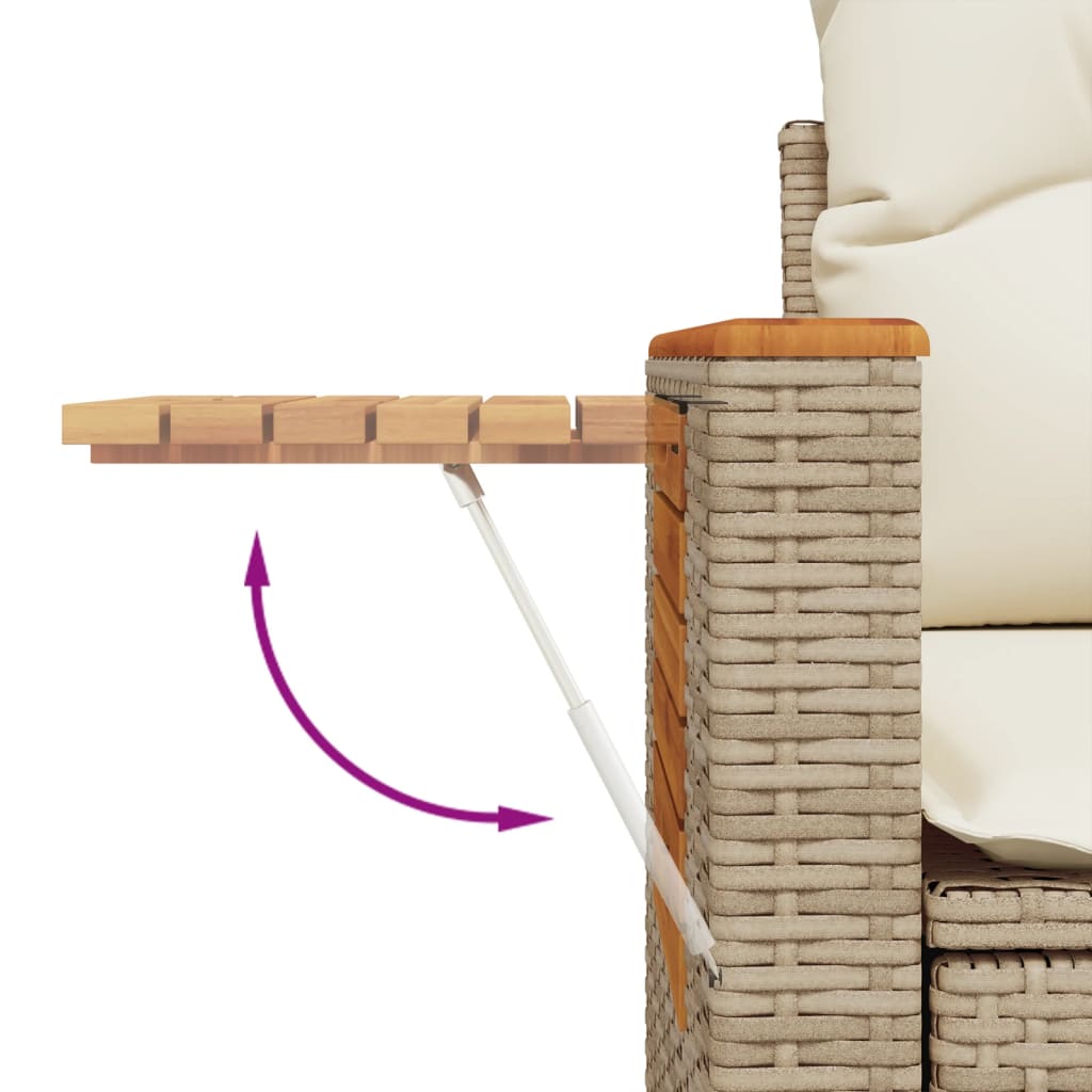 Set canapele de grădină, 8 piese, cu perne, bej, poliratan GartenMobel Dekor