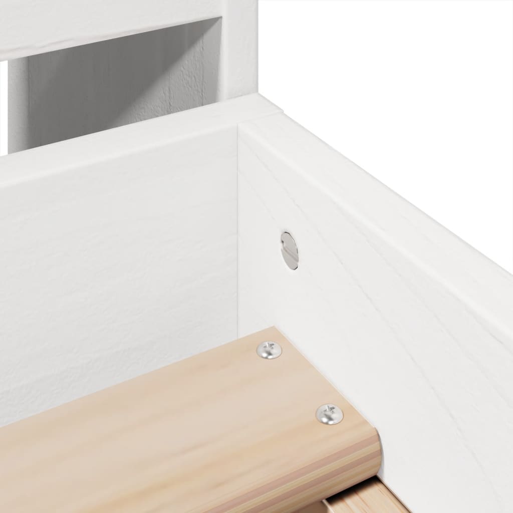 Cadru de pat fără saltea, alb, 75x190 cm, lemn masiv de pin GartenMobel Dekor
