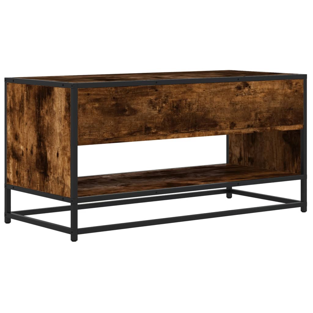 Comodă TV, stejar fumuriu, 91x40x46 cm lemn prelucrat și metal GartenMobel Dekor