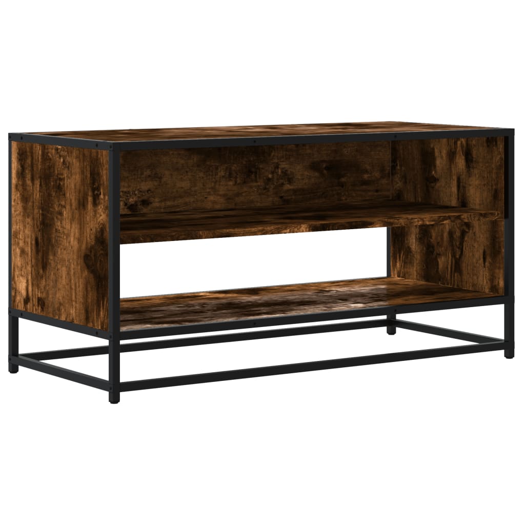 Comodă TV, stejar fumuriu, 91x40x46 cm lemn prelucrat și metal GartenMobel Dekor