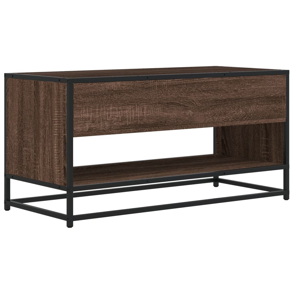 Comodă TV, stejar maro, 91x40x46 cm lemn prelucrat și metal GartenMobel Dekor