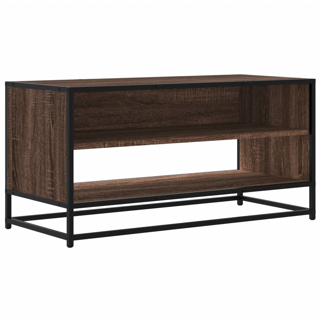 Comodă TV, stejar maro, 91x40x46 cm lemn prelucrat și metal GartenMobel Dekor