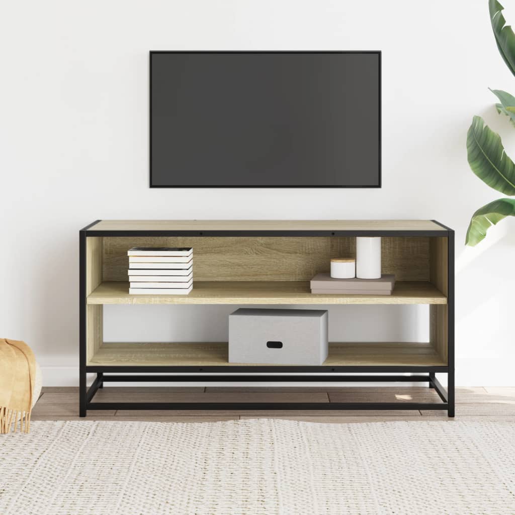 Comodă TV, stejar sonoma, 91x40x46 cm, lemn prelucrat și metal GartenMobel Dekor