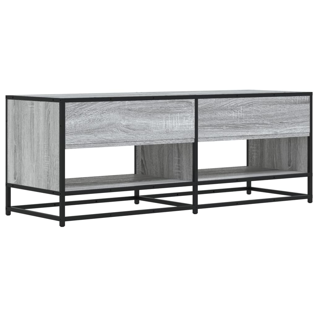Dulap TV, gri sonoma, 120,5x40x46 cm, lemn prelucrat și metal GartenMobel Dekor