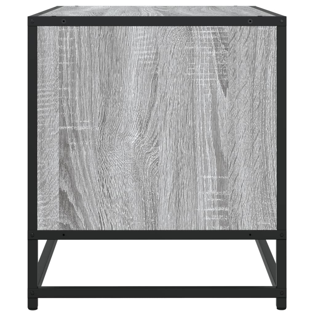 Dulap TV, gri sonoma, 120,5x40x46 cm, lemn prelucrat și metal GartenMobel Dekor
