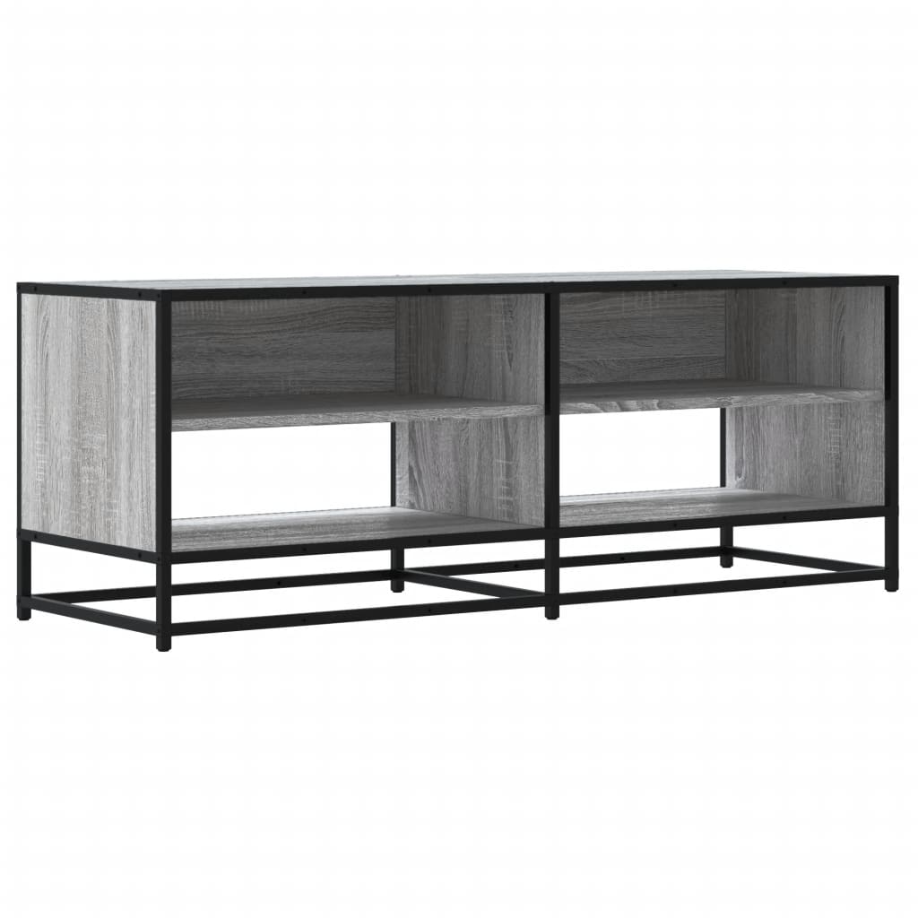 Dulap TV, gri sonoma, 120,5x40x46 cm, lemn prelucrat și metal GartenMobel Dekor
