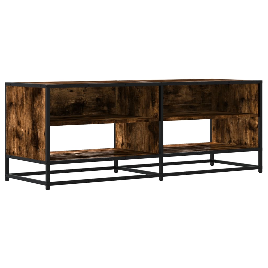 Dulap TV stejar fumuriu, 120,5x40x46 cm lemn prelucrat și metal GartenMobel Dekor