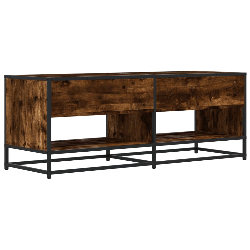 Dulap TV stejar fumuriu, 120,5x40x46 cm lemn prelucrat și metal GartenMobel Dekor