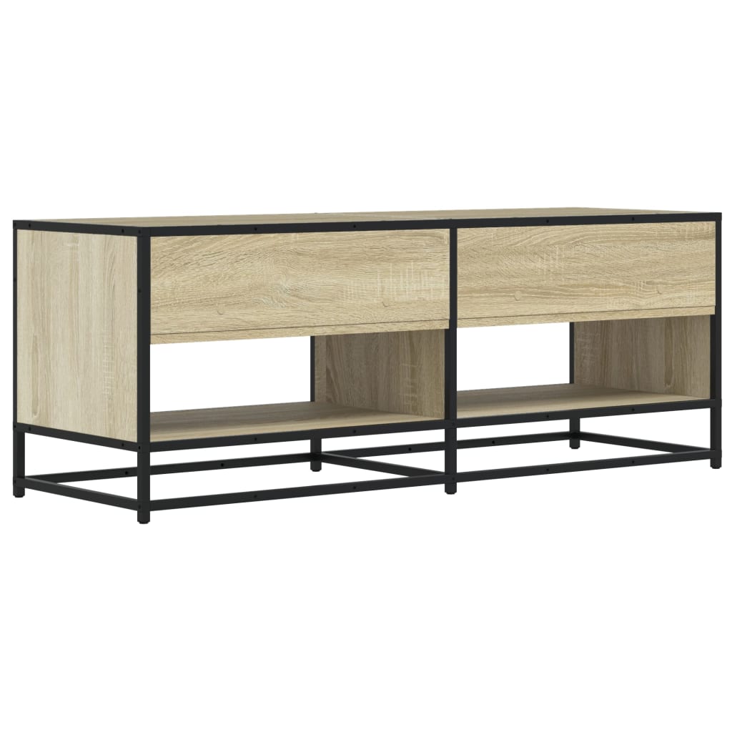 Dulap TV stejar sonoma, 120,5x40x46 cm, lemn prelucrat și metal GartenMobel Dekor