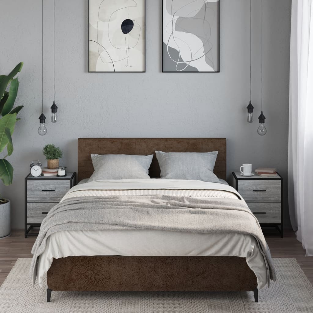 Noptiere, 2 buc., gri sonoma, 40x31x50 cm, lemn compozit GartenMobel Dekor