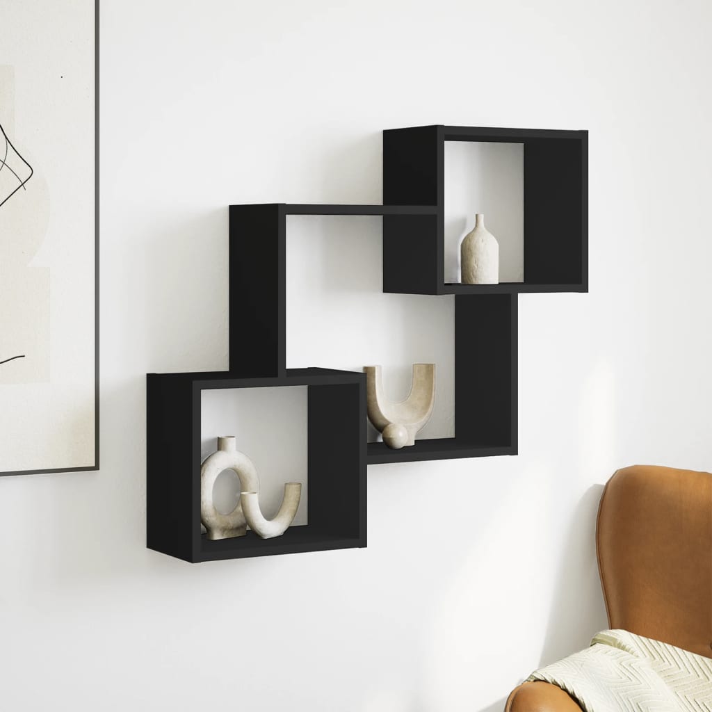 Dulap de perete, 78x18x71 cm, negru, lemn prelucrat GartenMobel Dekor